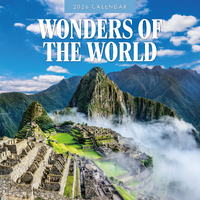 2026 Calendar Wonders of the World 16-Month Square Wall, Red Robin RR261335