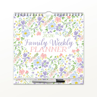 2026 Calendar Family Weekly Planner 16-Month Wiro Wall, Red Robin RR262001
