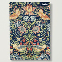 2026 Planner William Morris A5 Week to View Padded, Red Robin RR265044