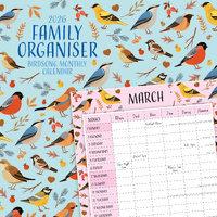 2026 Calendar Family Organiser Birdsong 16-Month Square Wall, Red Robin RR261375