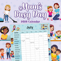 2026 Calendar Mum's Busy Day 16-Month Square Wall, Red Robin RR261377