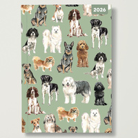 2026 Diary Muddy Paws A5 Week to View Padded, Red Robin RR265092