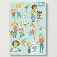 2026 Diary Mum's Diary A5 Week to View Padded, Red Robin RR265104