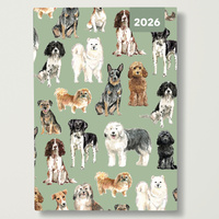 2026 Diary Muddy Paws A6 Week to View Flexi, Red Robin RR267092