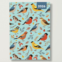 2026 Diary Birdsong A6 Week to View Flexi, Red Robin RR267102
