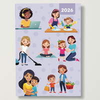 2026 Diary Mum's Busy Diary A6 Week to View Flexi, Red Robin RR267103