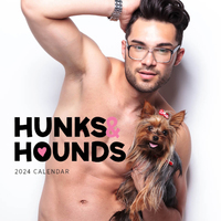 2024 Calendar Hunks and Hounds Square Wall, Paper Pocket CPB12