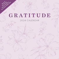 2024 Calendar Gratitude Square Wall, Paper Pocket CMB3