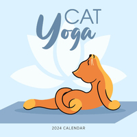 2024 Calendar Cat Yoga Square Wall, Paper Pocket CAB43