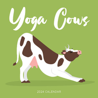 2024 Calendar Yoga Cows Square Wall, Paper Pocket CAB47