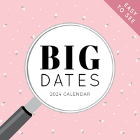 2024 Calendar BIG DATES Easy-to-See Square Wall, Paper Pocket CPB2