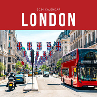 2024 Calendar London Square Wall, Paper Pocket CDB7