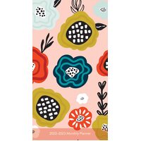 2022-2023 2-Year Diary Vintage Blooms Monthly Pocket Planner, Browntrout BT38326
