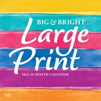 2022 Calendar Big & Bright Large Print 16-Month Square Wall, Browntrout BT38449