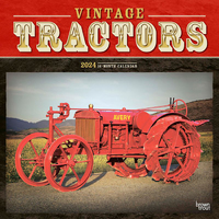 2024 Calendar Vintage Tractors 16-Month Square Wall Browntrout BT65414