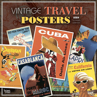 2024 Calendar Vintage Travel Posters 16-Month Square Wall Browntrout BT65544