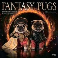 2024 Calendar Fantasy Pugs 16-Month Square Wall Browntrout BT66930