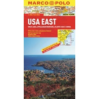 Marco Polo Map USA East Great Lakes, Appalachian Mountains, Atlantic Coast, Florida 