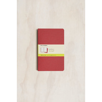 Moleskine Cahier Journal, Set of 3, Large, PLAIN, Cranberry Red, Soft Cover