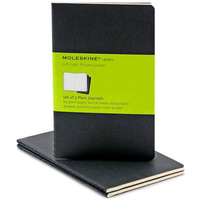 Moleskine Cahier Journal Set of 3 Pocket - Black, Plain QP313