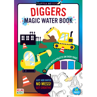 Little Artists: Diggers Magic Water Book Kids Colouring Book 