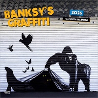 2026 Calendar Banksy's Graffiti 16-Month Square Wall, BrownTrout BT01681