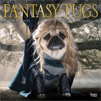 2026 Calendar Fantasy Pugs 16-Month Square Wall, BrownTrout BT01865