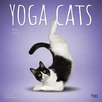 2026 Calendar Yoga Cats 16-Month Square Wall, BrownTrout BT01919