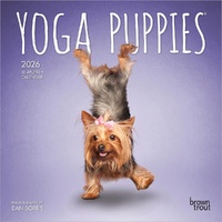 2026 Calendar Yoga Puppies 16-Month Mini Wall, BrownTrout BT01988