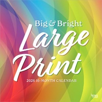 2026 Calendar Big & Bright Large Print 16-Month Square Wall, BrownTrout BT02459
