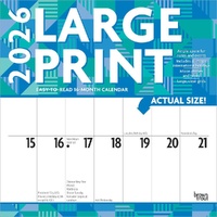 2026 Calendar Large Print 16-Month Square Wall, BrownTrout BT04330