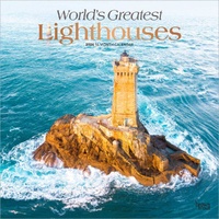 2026 Calendar World's Greatest Lighthouses 16-Month Square Wall, BrownTrout BT04385