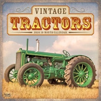 2026 Calendar Vintage Tractors 16-Month Square Wall, BrownTrout BT05948
