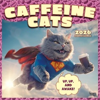 2026 Calendar Caffeine Cats 16-Month Square Wall, BrownTrout BT07232