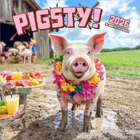 2026 Calendar Pigsty 16-Month Square Wall, BrownTrout BT07263