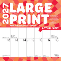 2027 16-Month Calendar Large Print Square Wall, Browntrout BT12755
