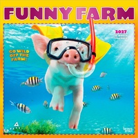 2027 16-Month Calendar Avanti Funny Farm Square Wall, Browntrout BT12984