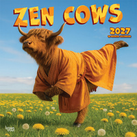 2027 16-Month Calendar Zen Cows Square Wall, Browntrout BT15312