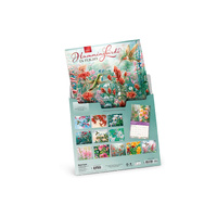 2027 16-Month Calendar Brush Dance Hummingbirds Deluxe Wall Foil Cover Linen Envelope, BT16029