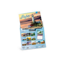 2027 16-Month Calendar Brush Dance Light the Way Home Deluxe Wall Foil Cover Linen Envelope, BT16036