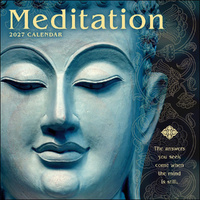 2027 Calendar Meditation Square Wall, Amber Lotus AM06442