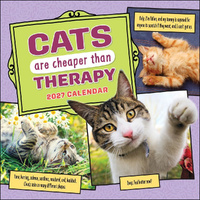 2027 Calendar Cats Are Cheaper Than Therapy Square Wall, Andrews McMeel AM08668
