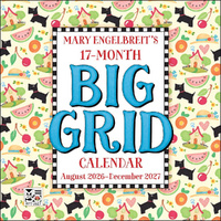 2027 17-Month Calendar Mary Engelbreit's Big Grid Planner Square Wall, Andrews McMeel AM10616