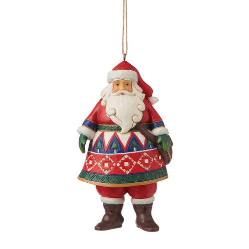 Heartwood Creek Hanging Ornament 11.5cm Lapland Santa With Satchel, Whitehill 6009458