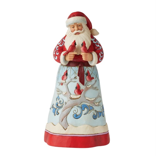 Heartwood Creek Figurine 32cm Santa With Cardinals, Whitehill 6010820