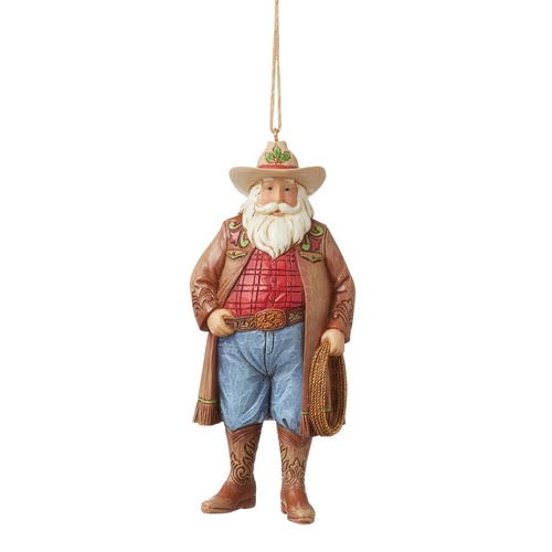 Heartwood Creek Hanging Ornament 12cm Western Santa, Whitehill 6012971
