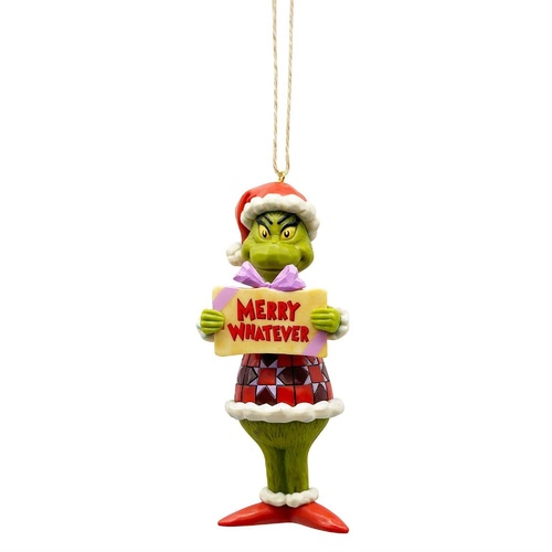 Grinch by Jim Shore Hanging Ornament 12.5cm Merry Whatever PVC, Whitehill 6012713