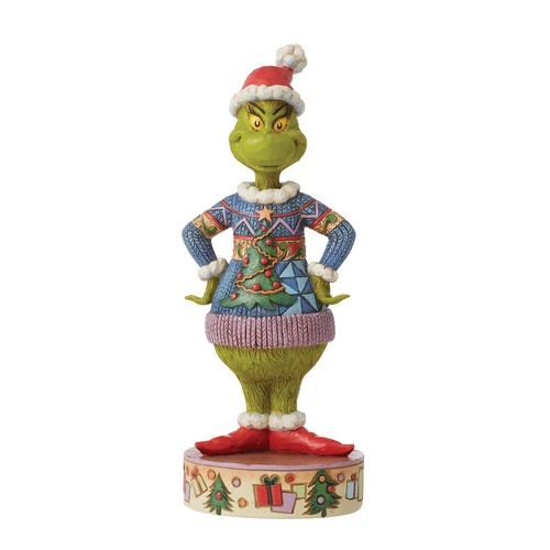 Grinch by Jim Shore Figurine 22cm Grinch Wearing Ugly Sweater, Whitehill 6012700