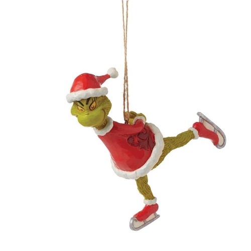 Grinch by Jim Shore Hanging Ornament 12cm Grinch Ice Skating, Whitehill 6015225