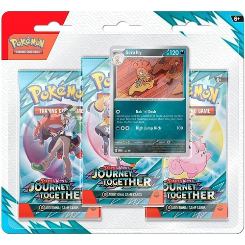 Pokemon TCG: Scarlet & Violet 9 Journey Together Three Booster Blister Pack, 10-10174-101